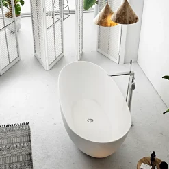 Stano Baignoire îlot design ovale FLORIDA blanche 180 cm Mat