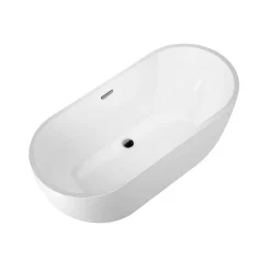Stano Baignoire îlot design ovale BOSTON blanche 142 cm* Baignoire Îlot