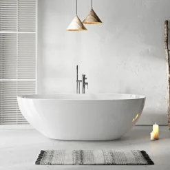 Stano Baignoire îlot design ovale FLORIDA blanche 180 cm Brillant