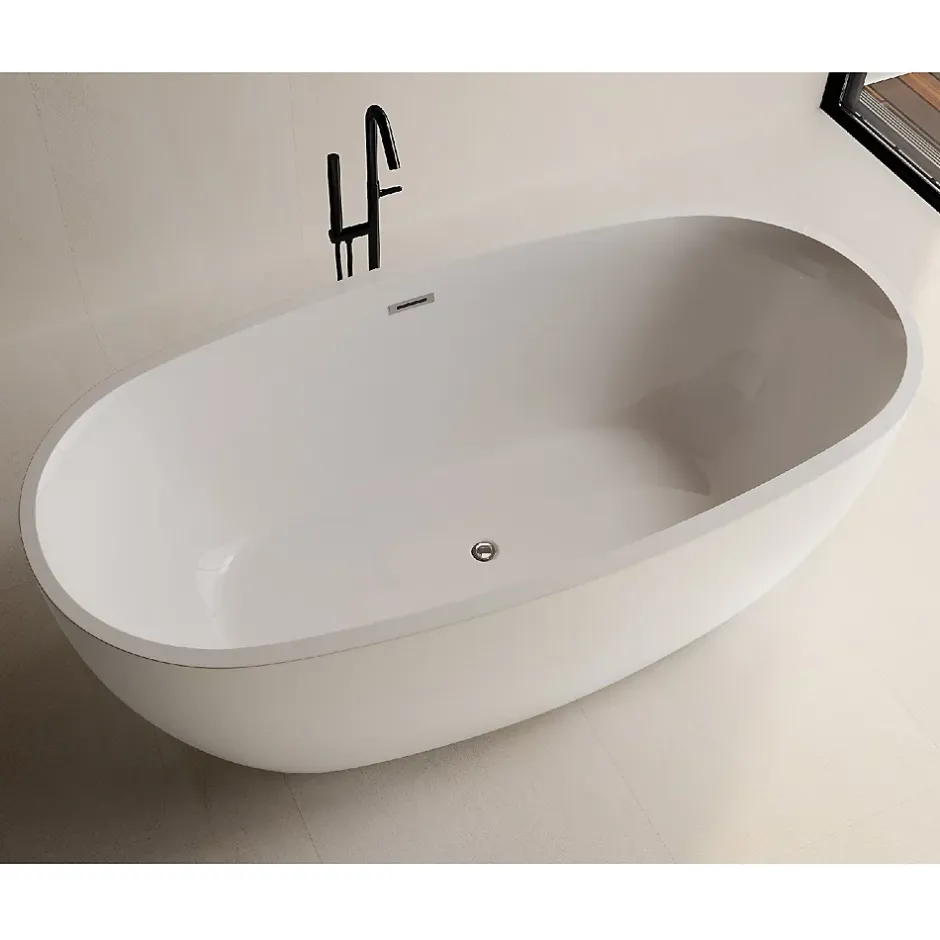 Stano Baignoire îlot design ovale DENVER blanche 150 cm