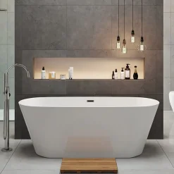 Stano Baignoire îlot design ovale FINDLAY blanche 160 cm* Baignoire Îlot