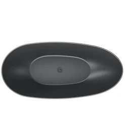 Stano Baignoire îlot design ovale FLORIDA noir mat 165 cm* Baignoire Îlot