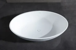 Bernstein Baignoire îlot en fonte minérale RELAX - 176x103cm - Sans robinet ni siphon, Blanc mat* Baignoire Îlot