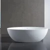 Bernstein Baignoire îlot en fonte minérale RELAX - 176x103cm - Avec siphon, Blanc mat, Avec robinet mitigeur 8028B