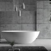 Bernstein Baignoire îlot en fonte minérale (fonte minérale) RIO STONE - 180x85x52cm - Sans robinet ni siphon, Blanc mat