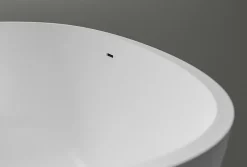 Bernstein Baignoire îlot fonte minérale ovale autoportante Moderne avec bonde - 170x86x54cm - VELA Blanc mat