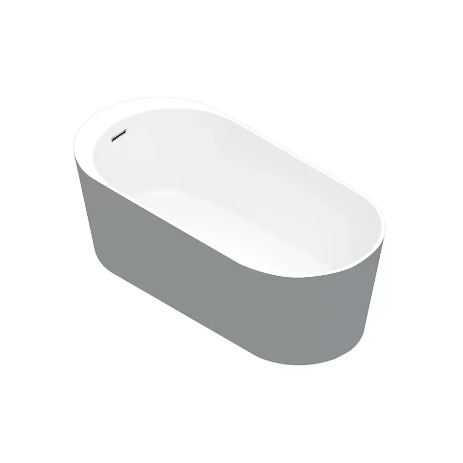 GoodHome Baignoire îlot Huron L. 180 cm x l. 80 cm gris