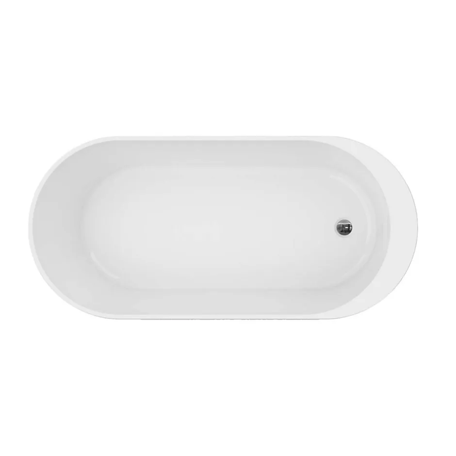 GoodHome Baignoire îlot Huron L. 160 cm x l. 75 cm gris