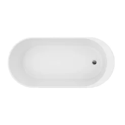 GoodHome Baignoire îlot Huron L. 160 cm x l. 75 cm noir* Baignoire Îlot