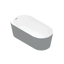 GoodHome Baignoire îlot Huron L. 150 cm x l. 75 cm gris