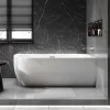 Bernstein Baignoire îlot LENA CORNER acrylique blanc brillant - montage droite -170x75cm - Garantie 5 ans - Sans robinet, Avec siphon