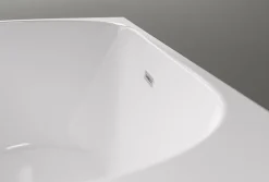Bernstein Baignoire îlot LENA CORNER acrylique blanc brillant - montage droite -170x75cm - Garantie 5 ans - Sans robinet, Avec siphon