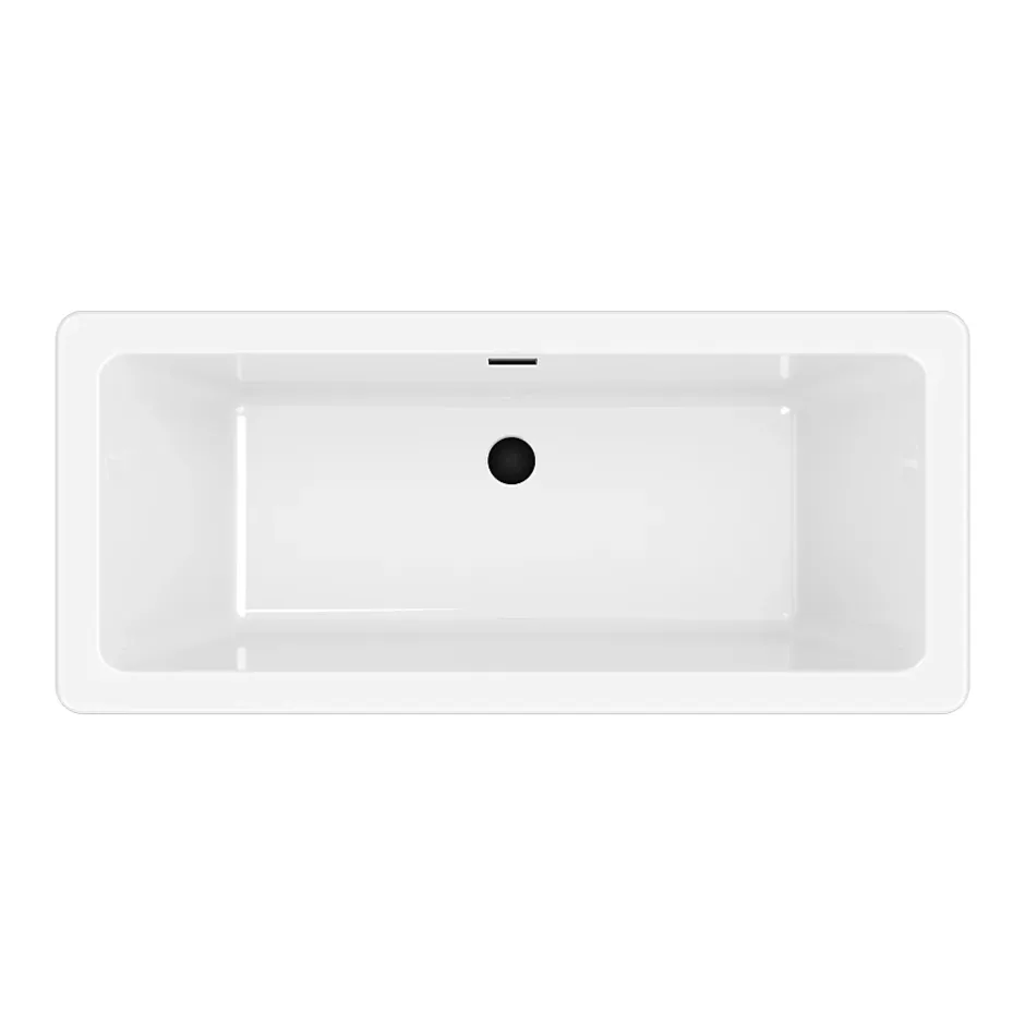 GoodHome Baignoire îlot Merkys L. 170 cm x l. 75 cm gris