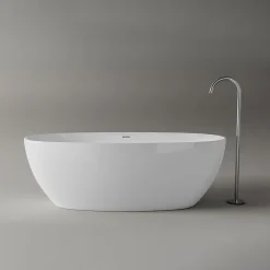 Bernstein Baignoire îlot moderne acrylique pour salle de bain, isolation thermique, Blanc brillant, 170x80x58cm, Garantie 5 ans, BELAQUA* Baignoire Îlot