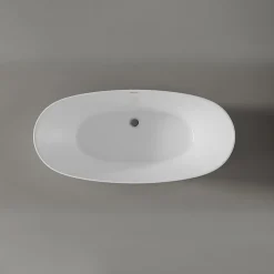 Bernstein Baignoire îlot moderne acrylique pour salle de bain, isolation thermique, Blanc brillant, 170x80x58cm, Garantie 5 ans, BELAQUA* Baignoire Îlot