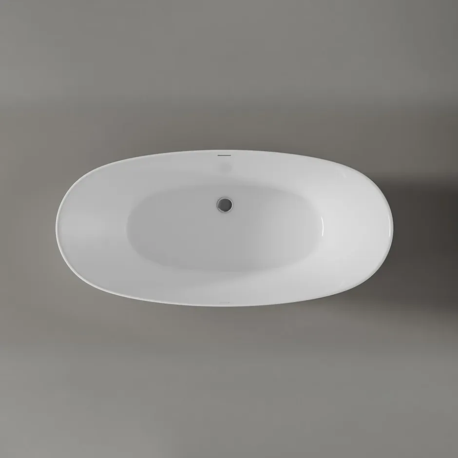 Bernstein Baignoire îlot moderne acrylique pour salle de bain, isolation thermique, Blanc brillant, 170x80x58cm, Garantie 5 ans, BELAQUA* Baignoire Îlot