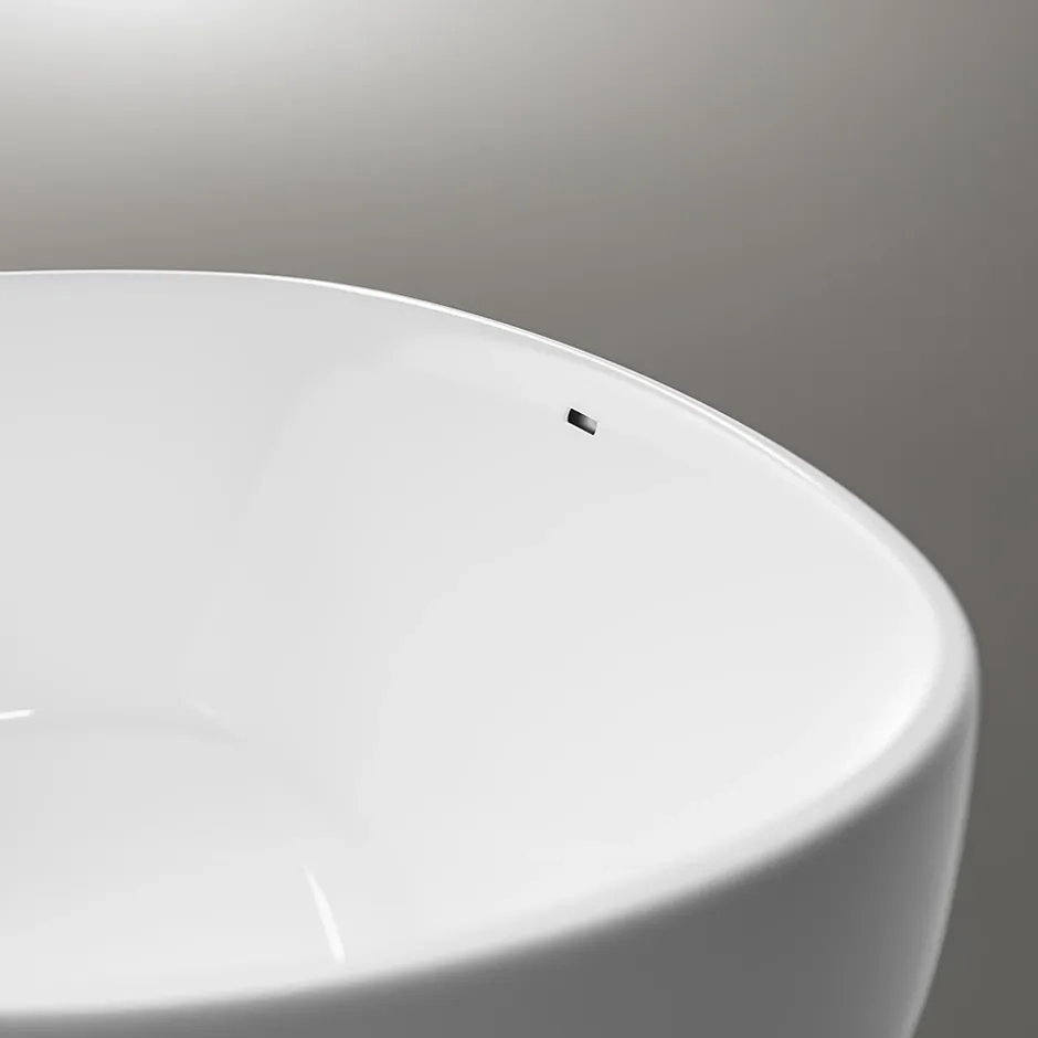 Bernstein Baignoire îlot moderne acrylique pour salle de bain, isolation thermique, Blanc brillant, 170x80x58cm, Garantie 5 ans, BELAQUA* Baignoire Îlot