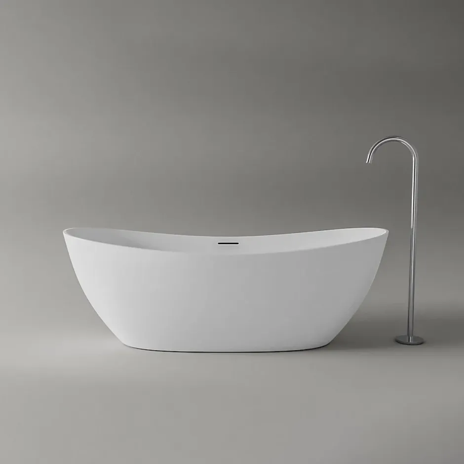 Bernstein Baignoire îlot moderne design acrylique salle de bain - Blanc brillant - 170x72x60cm - Garantie 5 ans - DALIA Blanc brillant* Baignoire Îlot