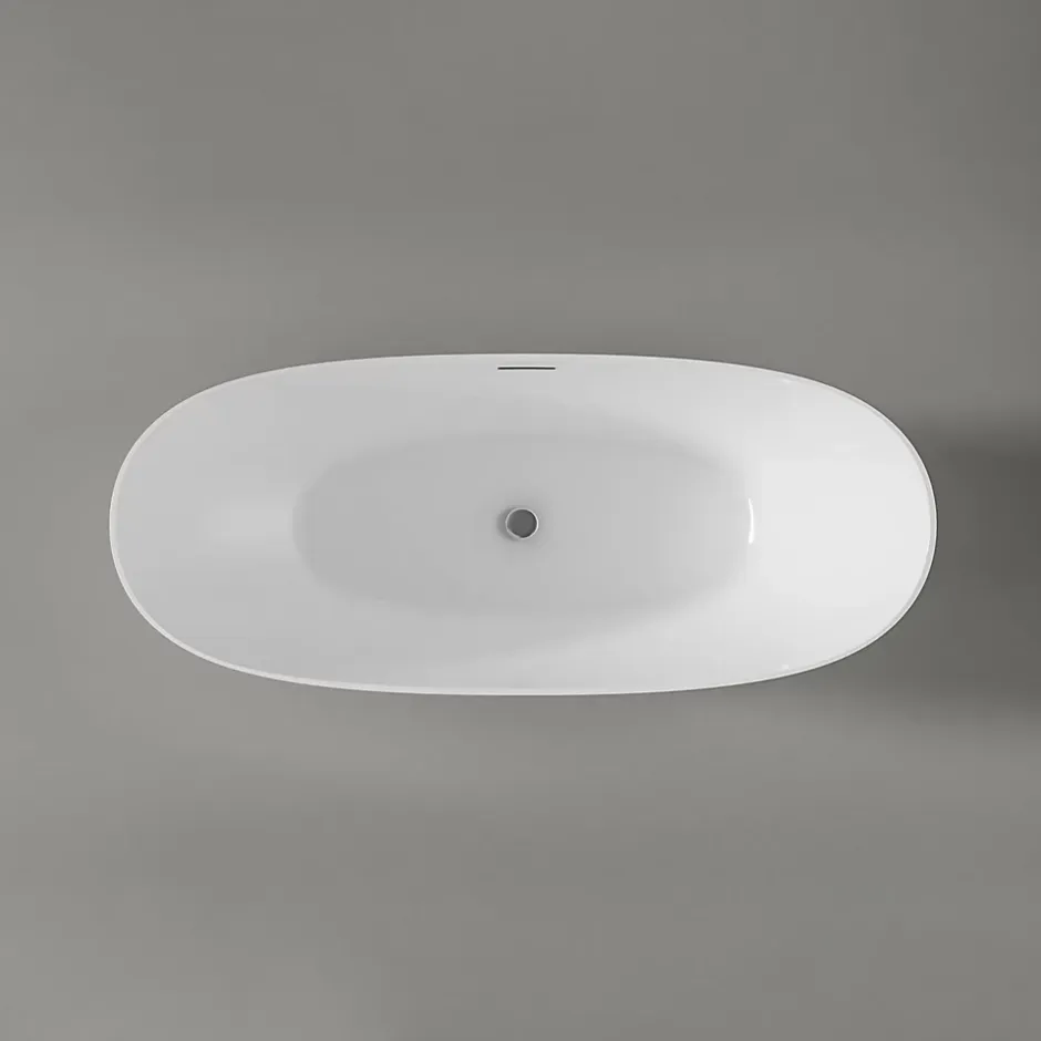 Bernstein Baignoire îlot moderne design acrylique salle de bain - Blanc brillant - 170x72x60cm - Garantie 5 ans - DALIA Blanc brillant* Baignoire Îlot