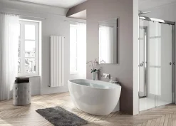 Aquarine Baignoire îlot monobloc autoportante AGATA - Baignoire ilot- Dimensions : 165 x 80 x 58 cm - Autoportante ovale - Blanc