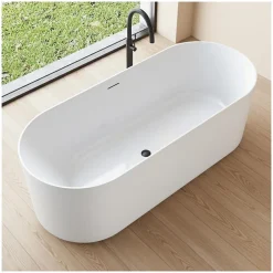 Mob-In Baignoire îlot NAÏA en acrylique Lucite blanche 170cm* Baignoire Îlot