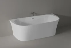 Bernstein Baignoire îlot NOVA acrylique - 170x80cm - Garantie 5 ans - Sans siphon, Blanc mat, Avec robinet mitigeur 8028B