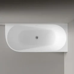 Bernstein Baignoire îlot NOVA CORNER acrylique blanc - montage droite -170x78cm - Garantie 5 ans - Avec robinet mitigeur 1521, Sans siphon* Baignoire D'Angle