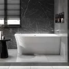 Bernstein Baignoire îlot NOVA SLIM LINE acrylique - montage droite - Garantie 5 ans - Avec siphon et robinet mitigeur 1523C, 150x78cm