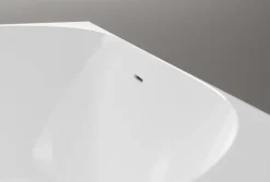 Bernstein Baignoire îlot NOVA SLIM LINE acrylique - montage droite - Garantie 5 ans - Avec siphon et robinet mitigeur 1523C, 150x78cm
