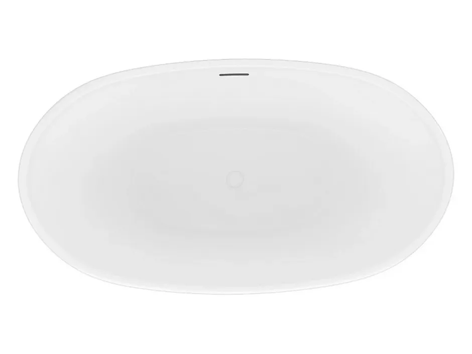 Vente-unique Baignoire îlot ovale - 186 L - 130 x 70 x 57 cm - Blanc brillant - Acrylique - MOBULA