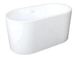 Vente-unique Baignoire îlot ovale - 180 L - L130 x H58 x P71 cm - Blanche - Acrylique - APOGON