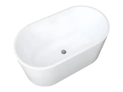 Vente-unique Baignoire îlot ovale - 180 L - L130 x H58 x P71 cm - Blanche - Acrylique - APOGON