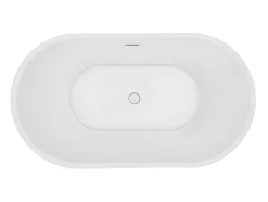 Vente-unique Baignoire îlot ovale - 180 L - L130 x H58 x P71 cm - Blanche - Acrylique - APOGON
