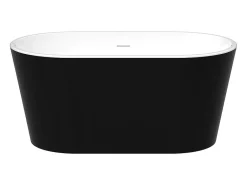 Vente-unique Baignoire îlot ovale - 180L - 130 x 71 x 58 cm - Noire - Acrylique - APOGON* Baignoire Îlot
