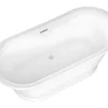 Vente-unique Baignoire îlot ovale - style retro - 180 L - 150 x 74 x 63 cm - Blanche - Acrylique - PELMATO