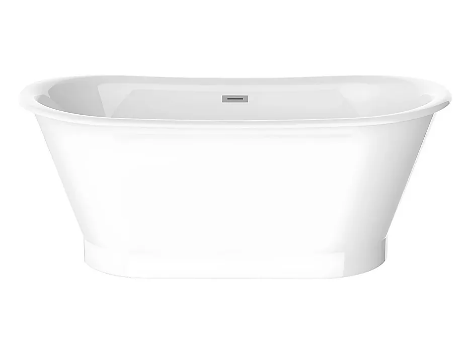 Vente-unique Baignoire îlot ovale - style retro - 180 L - 150 x 74 x 63 cm - Blanche - Acrylique - PELMATO