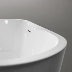 Bernstein Baignoire îlot ovale moderne salle de bain Acrylique - Garantie 5 ans - Blanc brillant - 165.5x74.5x58cm - ROMA PLUS 2.0* Baignoire Îlot