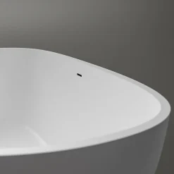 Bernstein Baignoire îlot ovale moderne 180x87x54cm Blanc mat fonte minérale, isolation thermique - OCEAN STONE - Sans Robinet ni siphon* Baignoire Îlot