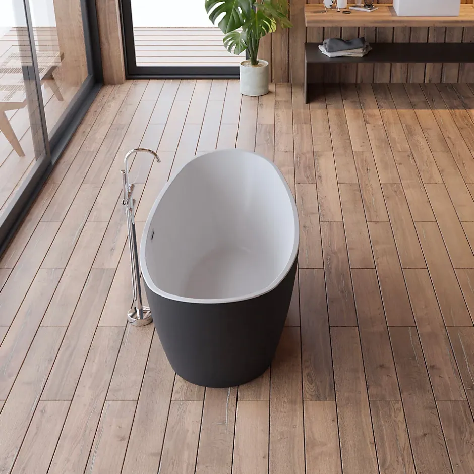 Spalina Baignoire îlot ovale NEROON 2.0 Noire L. 170 x l. 80 cm, by