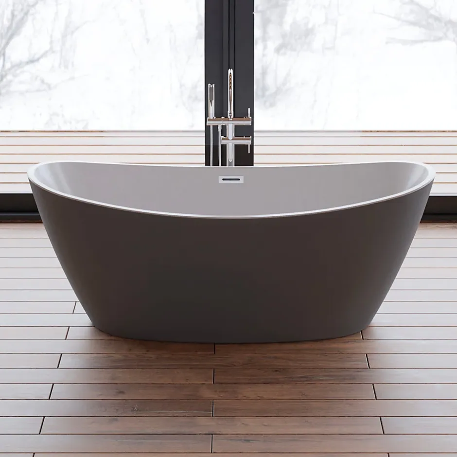 Spalina Baignoire îlot ovale NEROON 2.0 Grise L. 170 x l. 80 cm, by