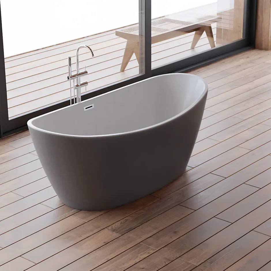 Spalina Baignoire îlot ovale NEROON 2.0 Grise L. 170 x l. 80 cm, by