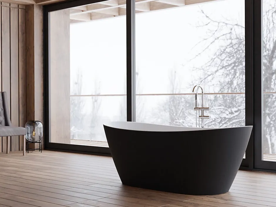 Spalina Baignoire îlot ovale Venecia, noir mat, 170x80 cm, by