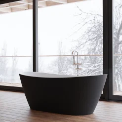 Spalina Baignoire îlot ovale Venecia, noir mat, 170x80 cm, by