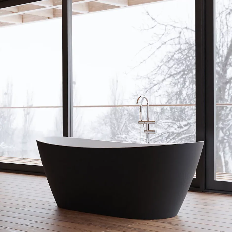 Spalina Baignoire îlot ovale Venecia, noir mat, 170x80 cm, by