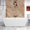 AICA Sanitaire Baignoire îlot rectangulaire L.170 x l.80 x H.58cm blanc en Acrylique - avec Bonde et trop plein , by AICA