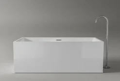 Bernstein Baignoire îlot rectangulaire VERONA acrylique blanc - 170x80x60cm - Garantie 5 ans - Avec robinet mitigeur 1521, Sans siphon