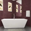 AICA Sanitaire Baignoire îlot rectangulaire blanc en Acrylique - 360L - L.170 x l.80 x H.58cm - Préassemblée, facile à installer ,by AICA