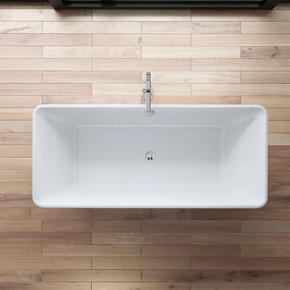 Spalina Baignoire îlot rectangulaire Sorrow 170x75 cm, blanc, By* Baignoire Îlot