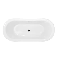 Rogier & Mothes Baignoire îlot retro sur socle ovale PITTSBURGH Blanche 177 cm* Baignoire Îlot