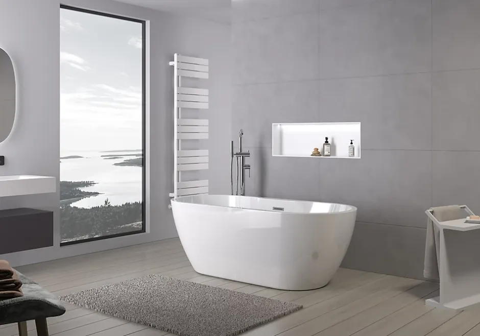 Bernstein Baignoire îlot ROMA PLUS 2.0 acrylique Blanc brillant 166x75x58cm Sans robinet* Baignoire Îlot